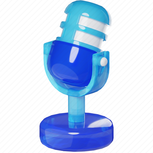 Podcast, microphone, audio, mic, voice, communication, technology 3D illustration - Download on Iconfinder
