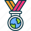 medal, earth, achievement, award, environment 