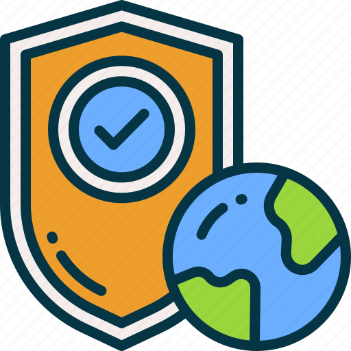 Shield, earth, protection, checklist, globe icon - Download on Iconfinder