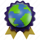 earth, medal, emblem, planet, world, badge, winner, award, trophy 