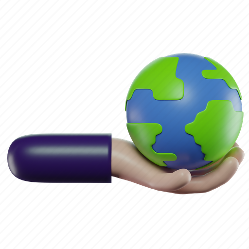 Hand, earth, arm, holding, planet, world, globe 3D illustration - Download on Iconfinder