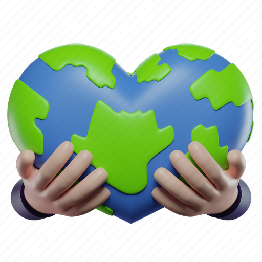 Love, earth, hand, heart, save earth, romance, planet 3D illustration - Download on Iconfinder