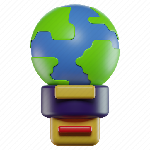 Lightbulb, idea, innovation, earth, globe, world, planet 3D illustration - Download on Iconfinder