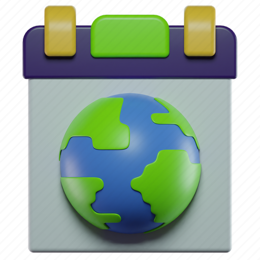 Earth, calendar, schedule, date, time, world, globe 3D illustration - Download on Iconfinder