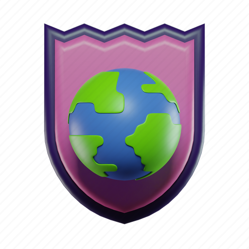 Earth, shield, protection, safety, security, world, globe 3D illustration - Download on Iconfinder