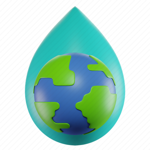 Water, earth, ocean, globe, planet, drop, world 3D illustration - Download on Iconfinder