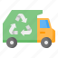 garbage, trash, recycling, recycle, truck, vehicle, transportation 