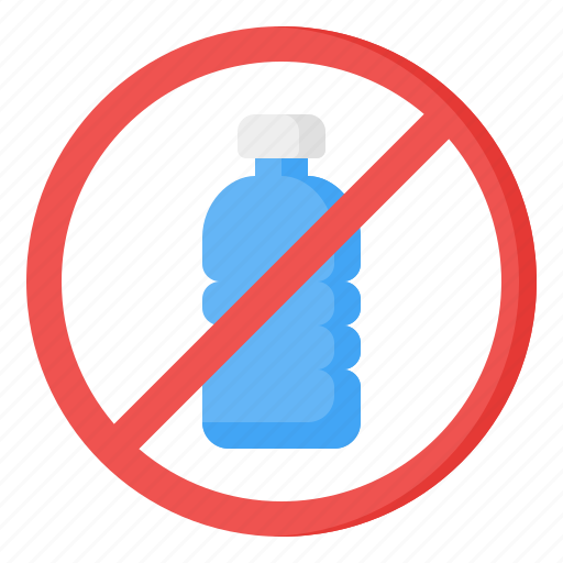 No plastic, no plastic bottle, no bottle, bottle, plastic, forbidden, prohibition icon - Download on Iconfinder