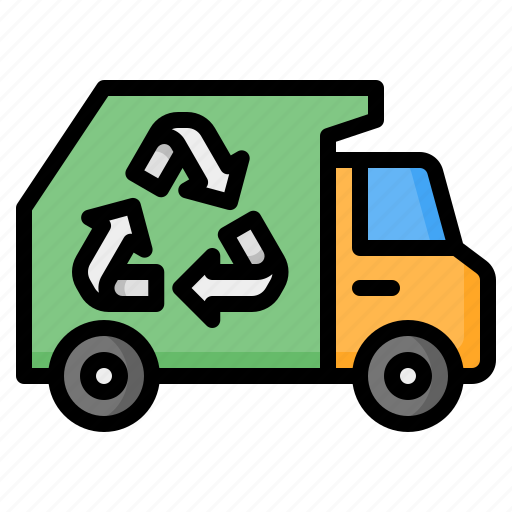 Garbage, trash, recycling, recycle, truck, vehicle, transportation icon - Download on Iconfinder