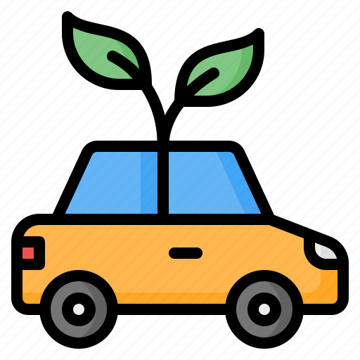 Eco, green, electric, car, vehicle, plant, ecology icon - Download on Iconfinder