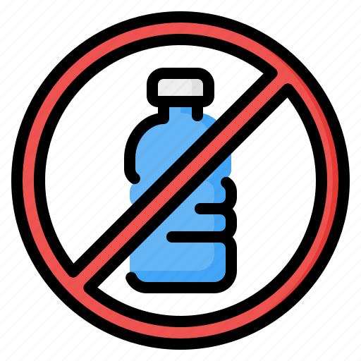 No plastic, no plastic bottle, no bottle, bottle, plastic, forbidden, prohibition icon - Download on Iconfinder