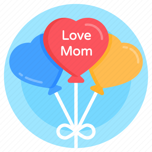 Heart balloons, love mom balloons, love balloons, balloons, bunch of balloons icon - Download on Iconfinder