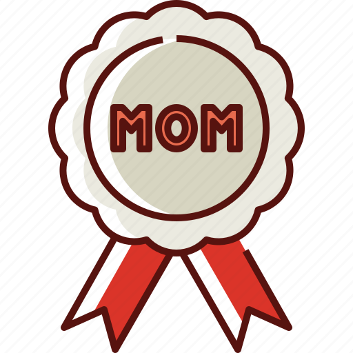 Badge, mothers day, mother, mom, love, family, ribbon icon - Download on Iconfinder
