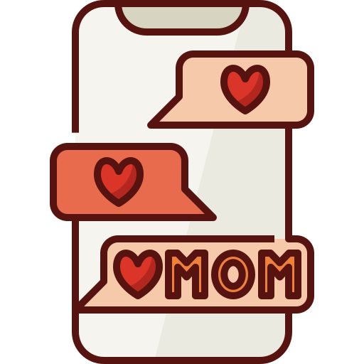 Phone, mothers day, mother, mom, love, family, chat icon - Free download