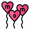 happy, mother, day, woman, balloon