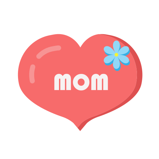 Blue, flower, heart, mother's day, mothers day icon - Free download