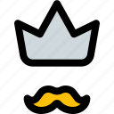 crown, moustache, king, prince