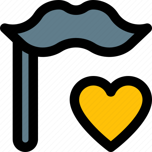 Moustache, heart, prop, favorite icon - Download on Iconfinder