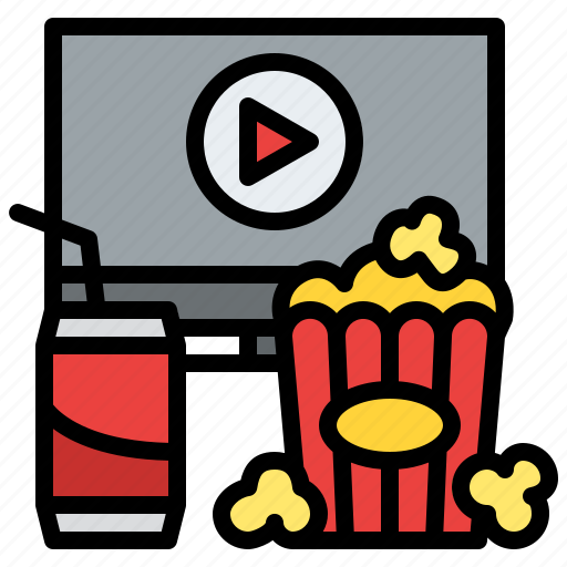 Computer, popcorn, drink, movie, entertainment icon - Download on Iconfinder