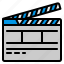 cinema, clapperboard, movie, player, video 