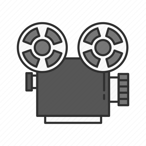 movie projector clip art black and white