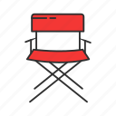 celebrity chair, chair, director&#x27;s chair, folding chair, furniture, movie set