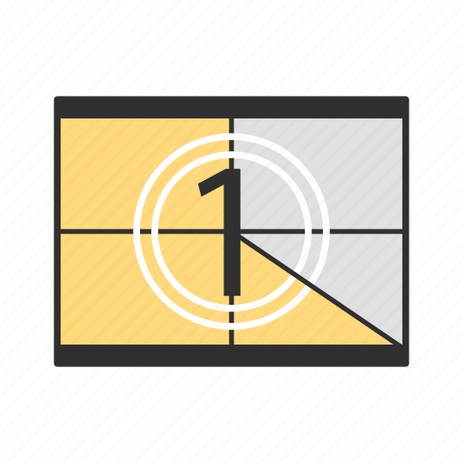 Cinema, countdown, flicks, movie, number, one, timer icon - Download on Iconfinder