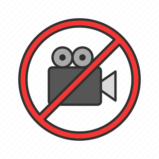 Cinema, movie, no filming, nor recording, rules, video, violation icon - Download on Iconfinder