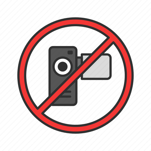Cinema, movie, no filming, no recording, rules, video, violation icon - Download on Iconfinder