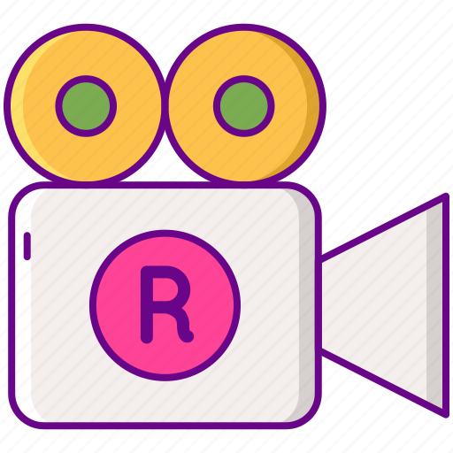 Rated, r, camera, movie icon - Download on Iconfinder