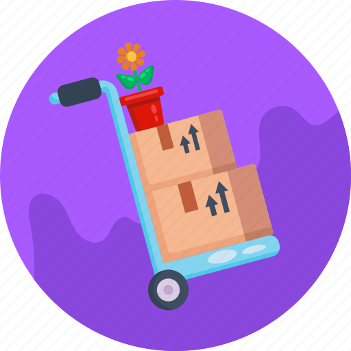 Delivery, flower pot, carrier, moving home, box icon - Download on Iconfinder