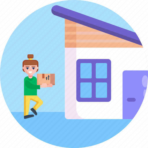 Delivery service, moving, delivery woman, globaldelivery icon - Download on Iconfinder