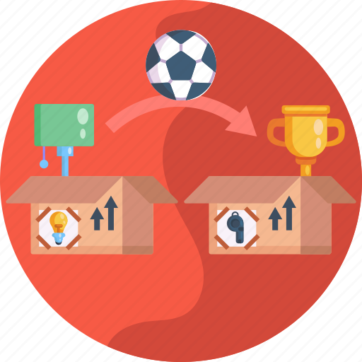 Moving, box, moving home, trophy, football, lamp shade, ball icon - Download on Iconfinder