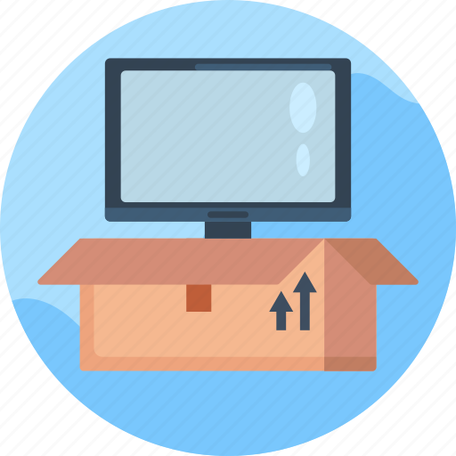 Open box, tv, screen, computer, box, home moving icon - Download on Iconfinder