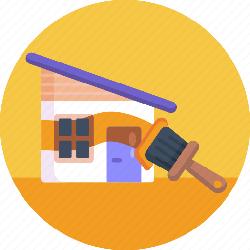 House, home, painting, painting brush icon - Download on Iconfinder