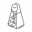 clock, with, shelves, isometric outline