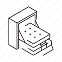 foldable, double, bed, multifunctional, furniture, isometric outline
