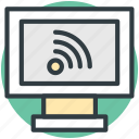 monitor, wifi connected, wifi connection, wifi signals, wireless internet