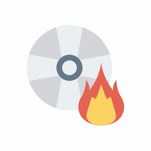 Cd, disk, diskette, flame icon - Download on Iconfinder