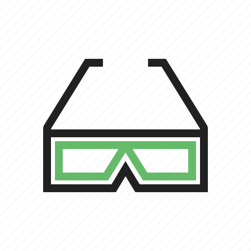Film, frame, glasses, movie, stereo, technology, view icon - Download on Iconfinder