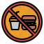 drinks, food, forbidden, no, prohibit 