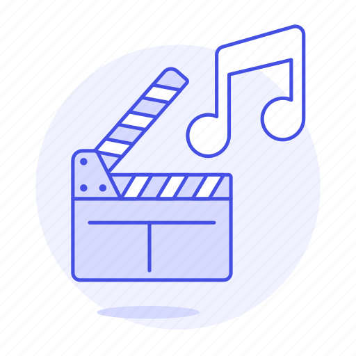 Clapperboard, double, genre, movie, music, note, ost icon - Download on Iconfinder