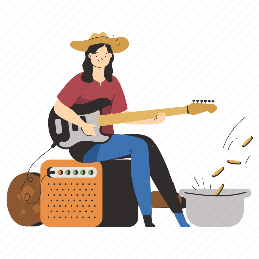 Music, fund, support, guitar, instrument, amplifier, show illustration - Download on Iconfinder