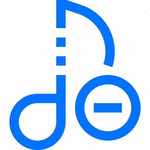 Delete, eighth, minus, music, note, quaver, remove icon - Download on Iconfinder
