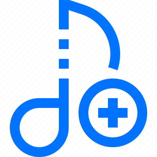 Add, audio, eighth, music, note, plus, quaver icon - Download on Iconfinder
