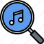 search, note, magnifier, concert, melody, music, sound 