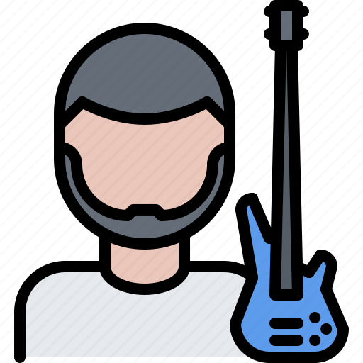 Bass, guitar, man, guitarist, melody, music, sound icon - Download on Iconfinder