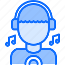 man, headphones, note, melody, music, sound