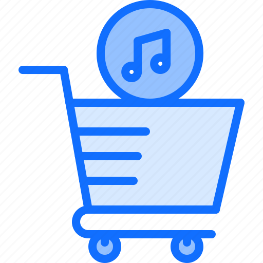 Shopping, cart, note, melody, music, sound icon - Download on Iconfinder