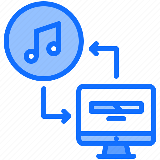 Note, download, computer, monitor, melody, music, sound icon - Download on Iconfinder